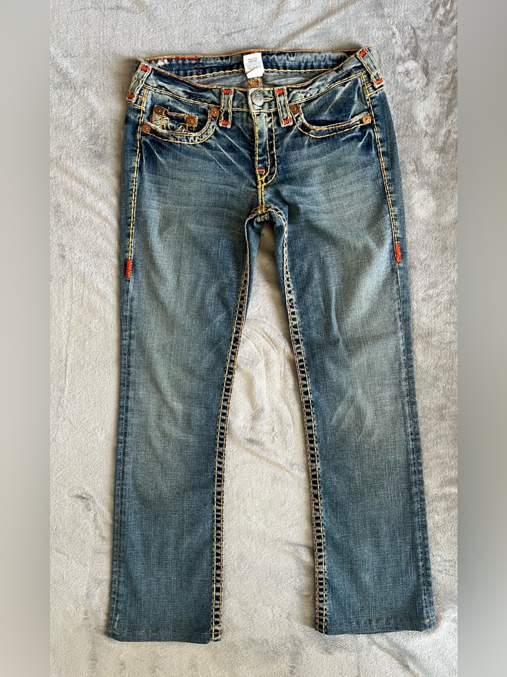 True Religion Women’s Joey Super T Bootcut Jeans Size 32 Big Stitch Y2K